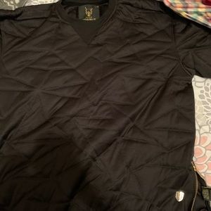 Black shirt w / gold zipper on sides